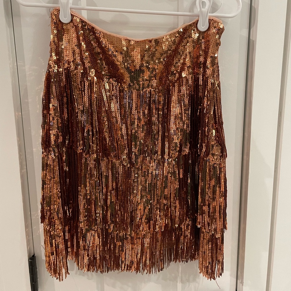 Copper sparkly sequin Anthropologie skirt